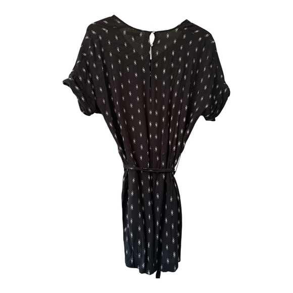 Women's Madewell Perimeter Romper Black/White Diamond Stitch Print Size S - Picture 2 of 12